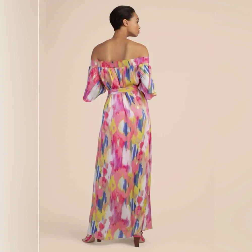 Trina Turk Off-Shoulder Watercolor Maxi Dress - Picture 2 of 6